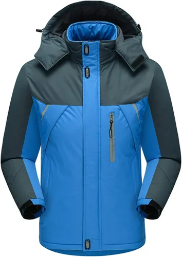 Vista 3 de Chaqueta impermeable de esquí impermeable para hombre, con capucha y forro polar de montaña