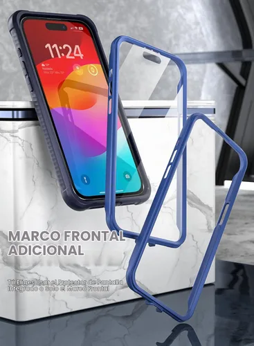 Vista 3 de Poetic Guardian MagPro - Funda para iPhone 15 Pro Max de 6.7 pulgadas, [compatible con MagSafe], [probada en caídas de grado militar de 20 pies] Azul