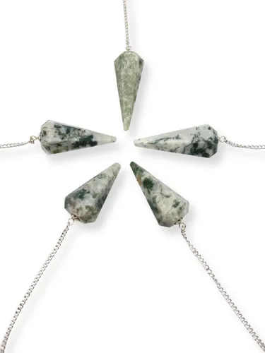 Vista 36 de WholesaleGemShop Péndulo facetado de cristal de piedras preciosas naturales