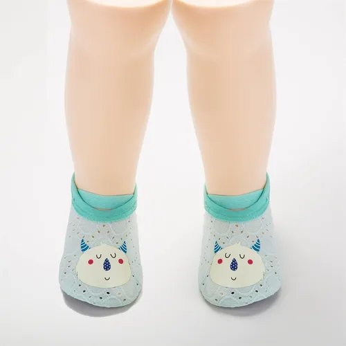 Vista 4 de Zapatos de animales descalzos para bebés y niñas, antideslizantes, para niños pequeños, recién nacidos, con patrón de dibujos animados de malla