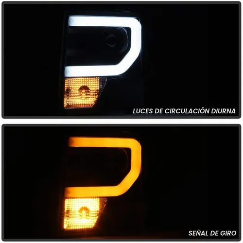 Vista 7 de ACANII - Para Ford F150 Pickup Truck 2009-2014 [Estilo Raptor] LED Tube Switchback Señal Proyector Faros Faros Faros