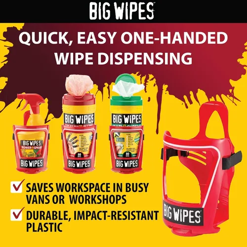 Vista 12 de BIG WIPES Recipiente multisuperficie resistente, paños de limpieza súper absorbentes para manos, superficies y herramientas, recipiente de 80