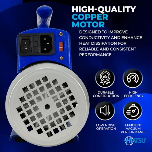 Vista 3 de Hiatsu Bomba de vacío de 4 CFM para sistema de aire acondicionado - Bomba de vacío HVAC - Bomba de vacío de aire acondicionado automotriz de 1/4 HP