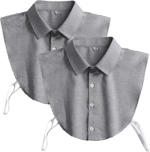 Vista 10 de Cuello Desmontable - Media Camisa Dickey de Algodón para Hombres y Mujeres, 6 Tallas (Plus), Blanco