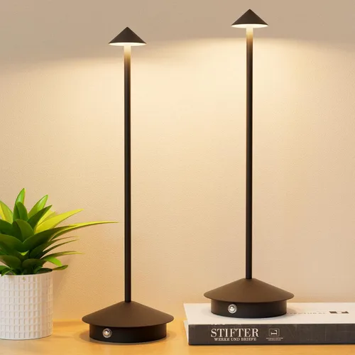 Vista 9 de Paquete de 2 lámparas de mesa LED recargables de 6000 mAh, inalámbricas, 3000 K-6000 K, lámparas táctiles de atenuación continua con función