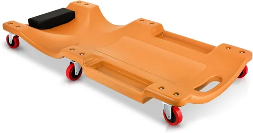Vista 23 de Auto Dynasty Tablilla rodante de 40 pulgadas para reparación mecánica automotriz en el garaje, de perfil bajo, con luz LED y reposacabezas Negro