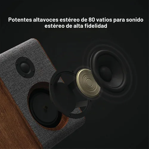 Vista 4 de Crosley CR7501A-CL - Tocadiscos Nocturne con altavoces, color carbón