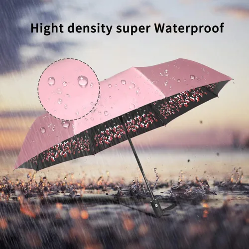Vista 6 de Paraguas de lluvia plegable con apertura automática, para viajes, impermeable, para mujer, sombrilla automática.