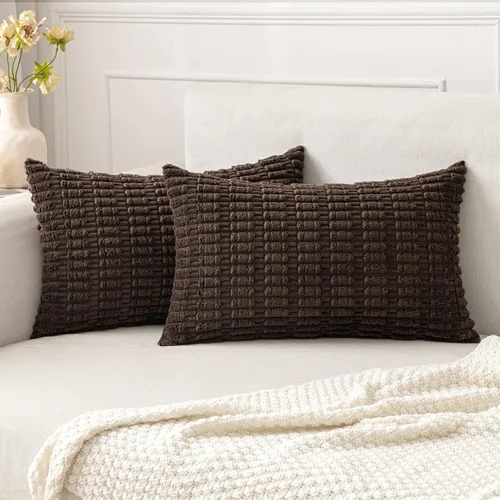 Vista 90 de MIULEE - Paquete de 2 fundas de cojín decorativas de corduroy, modernas y boho, suaves, con rayas, decoración del hogar, sofá, sala de estar, sillón
