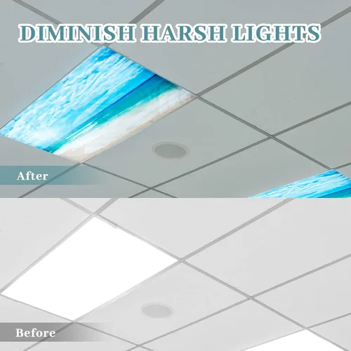 Vista 3 de Hortsun 6 cubiertas de luz fluorescente, filtros de luz magnéticos de 4 x 2 pies, imprescindibles para suministros para profesores, cubiertas