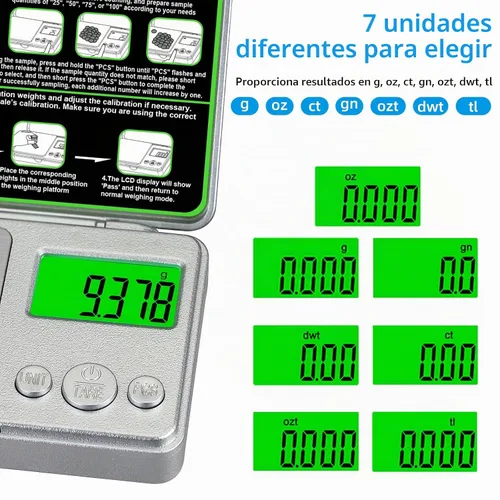 Vista 5 de Báscula de alta precisión de 3.53 oz/0.00 oz, báscula digital de miligramo de bolsillo, báscula de joyería de gramo pequeño, escala de moneda