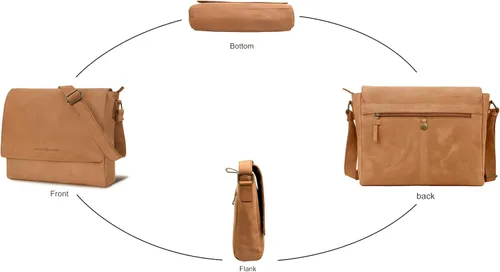 Vista 5 de Antonio Valeria Bolso bandolera de cuero prémium para hombre de Robert
