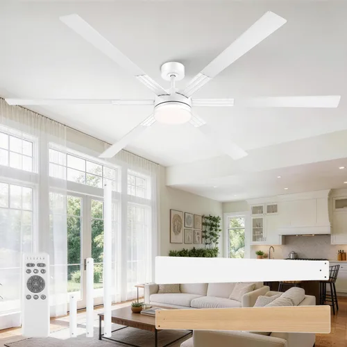 Vista 22 de OPONL Ventilador de techo de 52 pulgadas con luz y control remoto Negro