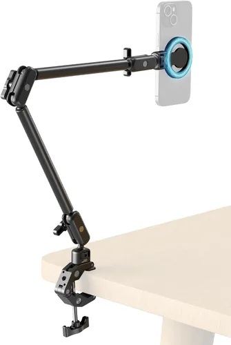 Vista 12 de SMALLRIG 22" Magic Arm Clamp, Overhead Phone Mount Holder Stand, Camera Arm Soporte flexible para cámara de escritorio, brazo articulado