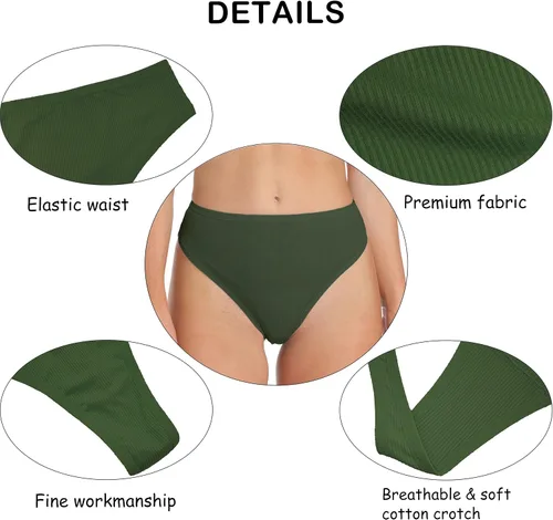 Vista 4 de PSEFNAGX Bragas de tanga transpirables sin costuras para mujer, ropa interior regular y talla grande