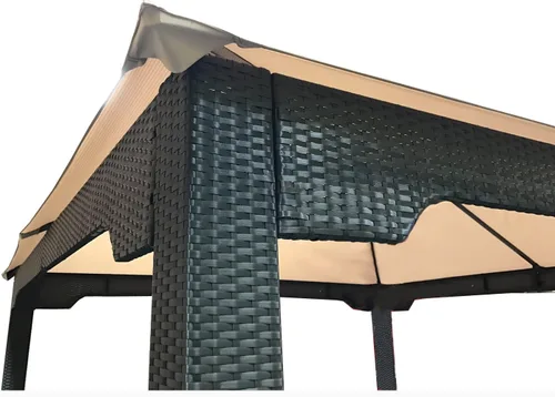 Vista 3 de Garden Winds Cubierta superior de toldo de repuesto para cenador de mimbre Xtremepower 10x10 - Riplock 500