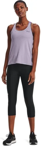 Vista 2 de Under Armour - Leggings capri con bolsillos para mujer, de tela HeatGear, de tiro alto y con pretina antideslizante