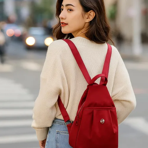 Vista 3 de Bolsa de viaje impermeable de 2 vías, bolsa de hombro convertible Oxford de gran capacidad, mochila con múltiples compartimentos impermeable
