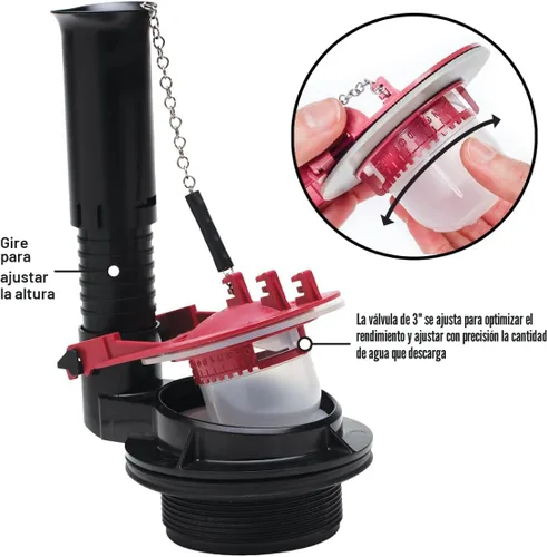 Vista 3 de Fluidmaster K-400H-038-T4 PerforMAX Kit de reparación de inodoro de 3 pulgadas, sin tamaño, multi