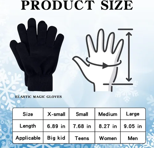 Vista 3 de 16 pares de guantes de invierno para hombres y mujeres, guantes de punto elásticos cálidos para adultos, paquete a granel