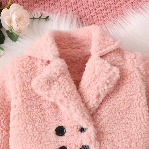 Vista 4 de Mubineo Ropa de otoño e invierno para bebé niña pequeña, gabardina de forro polar de princesa, abrigo para niños