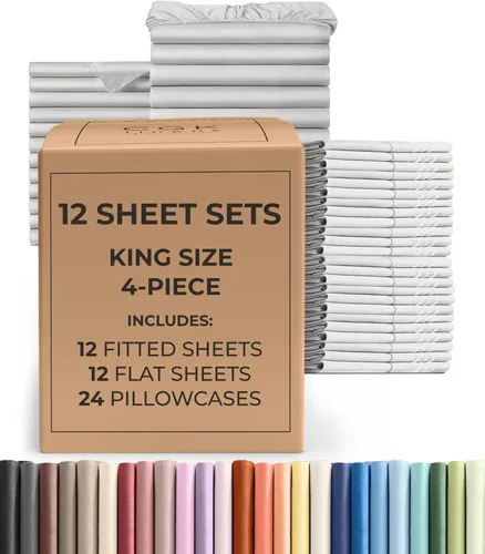 Vista 245 de Pack of 2, Twin Size 3 Piece Sheet Set - Breathable & Cooling - White
