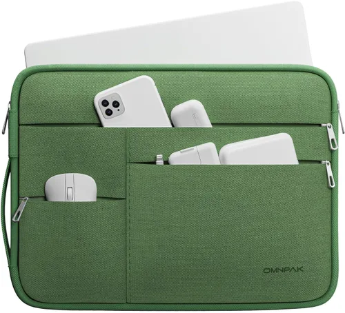 Vista 15 de Omnpak - Funda para laptop de 13 pulgadas para MacBook Air/Pro M5-M1/MacBook Neo con bolsillos y asa lateral, funda protectora resistente al agua