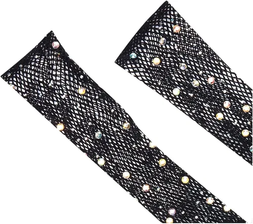 Vista 2 de Leg Avenue Womens Rhinestone Fishnet Long Gloves Costume Accessories