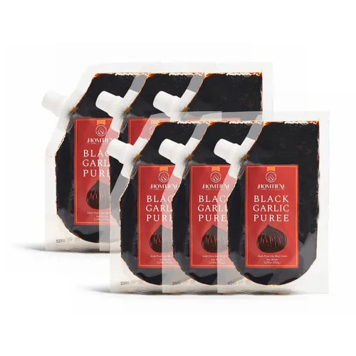 Vista 8 de Homtiem Puré de ajo negro de 5.29 oz (hecho de ajo negro solo 100%), ajo negro entero fermentado durante 90 días, sin OMG, alto en antioxidantes