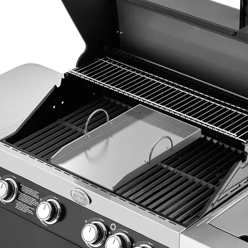 Vista 5 de Stanbroil Sartén de acero inoxidable con soporte de repuesto para parrillas Weber 8854 Weber Genesis II serie 400