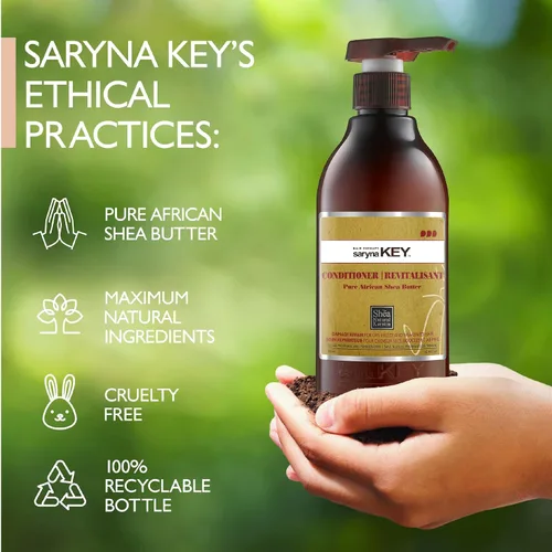 Vista 6 de Saryna Key Acondicionador capilar con manteca de karité africana pura para cabello seco encrespado y dañado - Acondicionador hidratante e hidratante