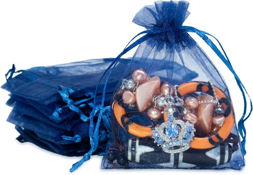 Vista 56 de TheDisplayGuys - Paquete de 48 bolsas de regalo de organza transparente negra de 2 x 2-3/4 pulgadas con cordón, bolsas de regalo para joyas, bolsas