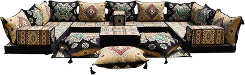 Vista 16 de arabicsofa Sofá de suelo en forma de L de 4 pulgadas de grosor, asiento, almohada de suelo, juego de sofá seccional, muebles de patio, majlis árabe