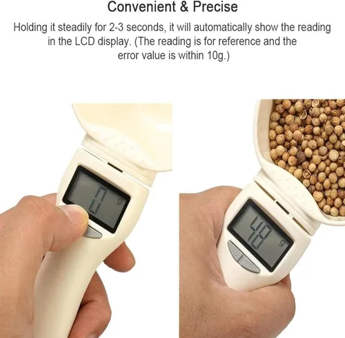 Vista 2 de Cuchara medidora de alimentos, cuchara medidora digital, balanza de cuchara de pesaje de 28.22 oz/0.00 oz de alta precisión con pantalla LCD