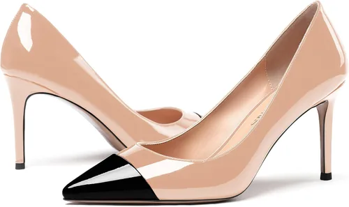 Vista 6 de WAYDERNS Zapatos de tacón alto con punta puntiaguda para mujer, de 3.5 pulgadas