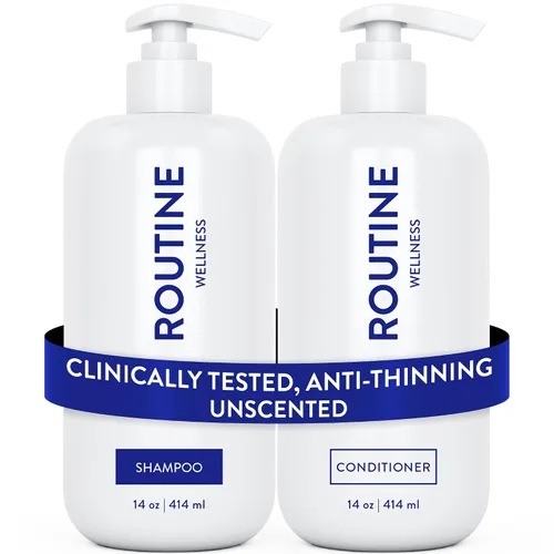 Vista 19 de Routine Wellness Set de champú y acondicionador antiadelgazamiento para el cabello adelgazante, bloqueador de biotina DHT para mujeres y hombres
