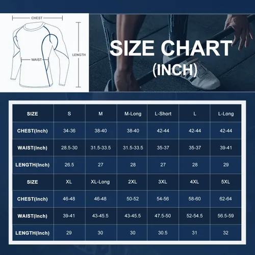 Vista 6 de Milin Naco ropa interior de manga larga fresca seca con compresión para hombre paquete de 3