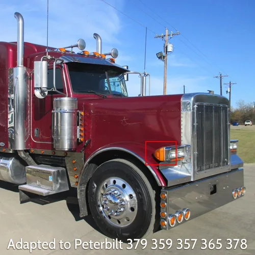 Vista 6 de LED ámbar triangular señal de giro apto para Peterbilt 379 359 357 365 378 Lente LED 31, con 3 cables, 2 piezas