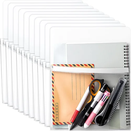 Vista 9 de Henoyso 5 soportes magnéticos para archivadores, rotuladores magnéticos de borrado en seco, organizador de bolsillo para pizarra blanca, 12 x 9.5