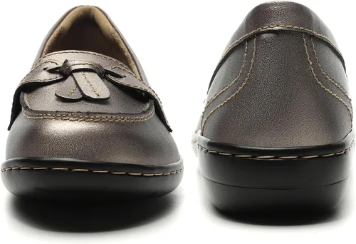 Vista 9 de Artisure Mocasines de cuero clásicos y cómodos para mujer, estilo casual, con borlas, bonitos zapatos de vestir para el trabajo, oficina, zapatos