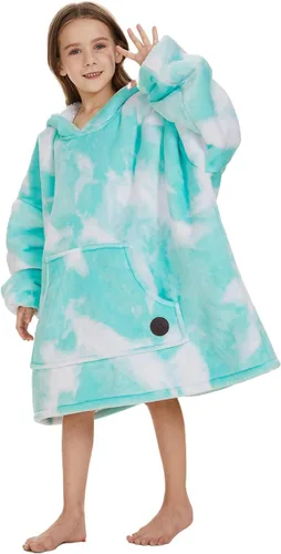 Vista 26 de THREE POODLE - Manta con capucha portátil para mujeres, sudadera con capucha de sherpa de gran tamaño para adultos hombres, mantas con capucha