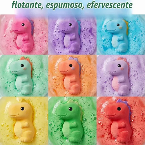 Vista 5 de Paquete de 9 bombas de baño de dinosaurios con juguetes sorpresa