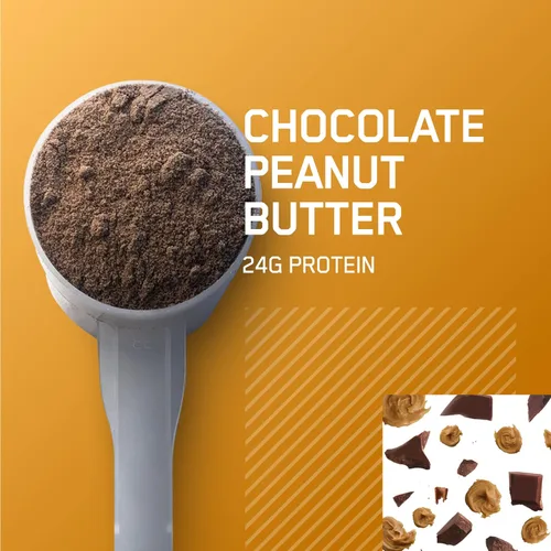Vista 4 de Optimum Nutrition Caseína en polvo, mantequilla de maní y chocolate, 4 libras