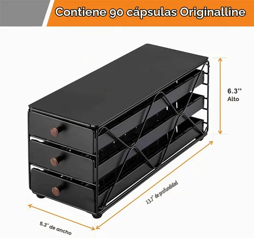 Vista 3 de ZCDCP Soporte para cajones de café, compatible con cápsulas Nespresso Originaline, organizador de encimera de cocina de oficina