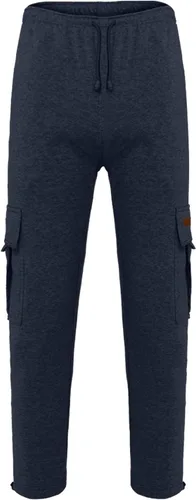 Vista 3 de Pantalones cargo casuales para hombre, de forro polar pesado, pantalones tácticos de cintura elástica, pantalones deportivos de entrenamiento