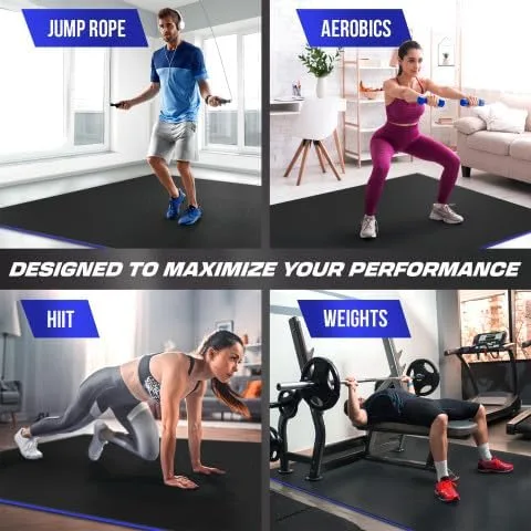 Vista 8 de Sensu Large Exercise Mat – Extra Thick Non-Slip Workout Mat for Home Gym, Durable Shoe-Friendly Fitness Mat for Strength Training, Stretching