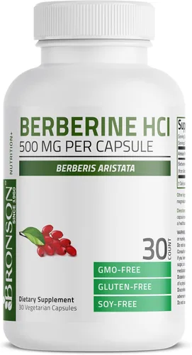 Vista 5 de Bronson Berberina como berberina HCI Berberis Aristata 500mg por cápsula vegetariana sin OMG, 30 cápsulas vegetarianas