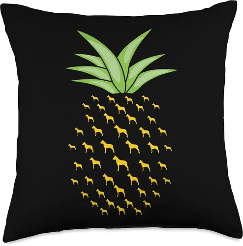 Vista 4 de Funny Dogo Argentino Dog Ananas Pineapple Throw Pillow