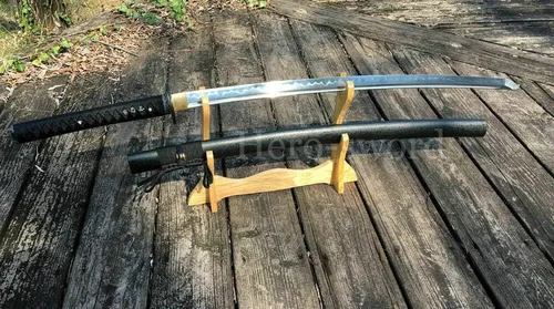 Vista 7 de Espada de espiga completa hecha a mano de 41 pulgadas, katana japonesa de espiga completa forjada a mano, espada samurái de combate real, espada