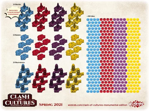 Vista 5 de Clash of Cultures: Monumental Edition Board Game WizKids - Nueva edición